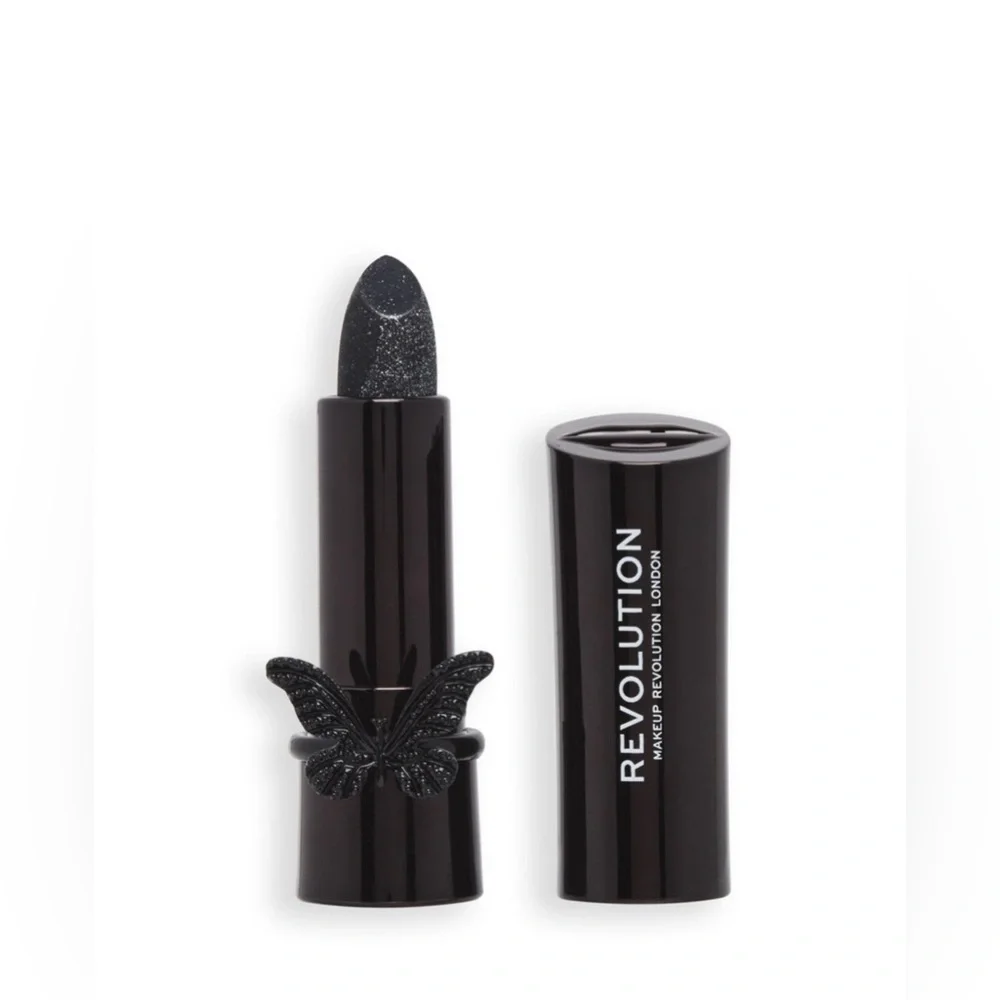 Revolution retired enchanted kiss lipstick with butterfly ring in black